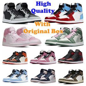 Jumpman 1 Homens Sapatos de Basquete Smoke Grey Hyper Blue OG High 1S Criado UNC Homage University Blue Sport Designer Mulheres Outdoor Sneakers Eur 36-47