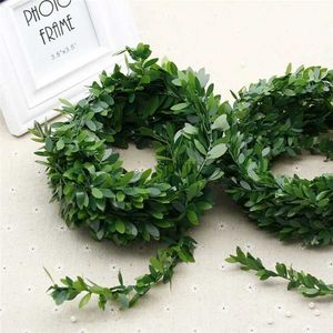 Faux Floral Greenery (1 Meter/lot) Artificial Pvc Ivy Garland Foliage Green Leaves Simulated Vine for Wedding Party Decoration Ceremony DIY Headbands YQ240125