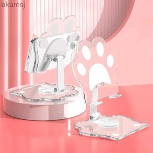 Tablet PC Stands Cat Claw Acrylic Phone Stand Lazy Live Outdoor Portable Foldable Multi Functional Tablet Computer Support Stand YQ240125