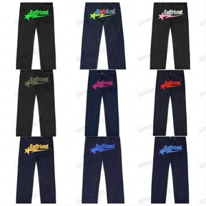 Jeans da uomo Mens Y2k Hip Hop Badfriend Lettera Stampa Baggy Pantaloni neri 2024 Harajuku Moda Punk Rock Pantaloni larghi del piede Streetwear rw3