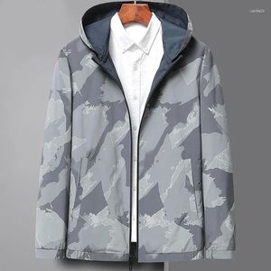 Giacche da uomo Giacca double face per il 2024 Cappotto top coat mimetico casual in tinta unita primaverile e autunnale