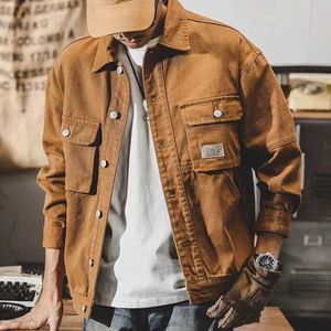 Herrenjacken Manteljacke Herren Männliche Arbeitskleidung Knopf Täglich Langlebig Pflegeleicht Große Größe Langarm Lose Outdoor Streetwear J240125