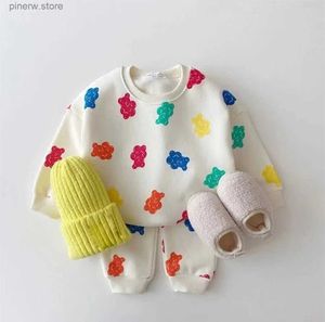 Комплекты одежды Lioraitiin, комплект из 2 предметов для новорожденных девочек 0-24 месяцев, осенний комплект одежды, топ с длинными рукавами и животным принтом, длинные штаны