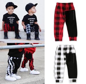 Kids Boys Lattice Pants Fashion Boutique Casual Children Plaid Elastic Trousers 2020 Spring Summer Baby Harem Pants Clothing M11073995142