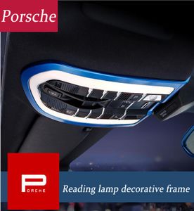 Bilstyling klistermärke Front Inner Reading Light Cover Trim Decoration Strips Interiör Taklampor för Porsche Macan Cayenne Pan5054061