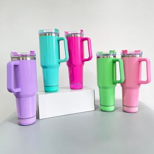 USA Warehouse Sport rostfritt stål tomt sublimering Smart musik Display Player Högtalare 40oz Tumbler Cups med sugrör och lock för DIY -utskrift, sålt av fall