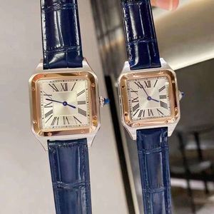 Luksusowy na rękopis C Square Luksusowy zegarek na nadgarstek Zegarek Mężczyźni Ultra-cienkie kobiety Nowa para mody Wodoodporna rzymska skórzana kwarc H13M I0YK