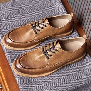 Italian Mens Flat Dress Genuine Leather Handmade Quality Comfortable Soft Cowhide Casual Business Social Shoes Man