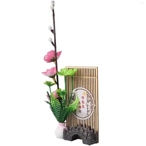 Tallrikar grönska dekor dekorativa utsmyckningar simulering blommasushidekoration prydnader falsk hantverksplatta rosa