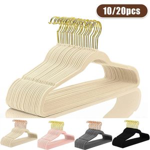 10/20pcs Velvet Hanger Clothing Coat Non Slip Flocked Hakama Saves Clothes Organizer Room Organization And Storage Adult Hanger 240118