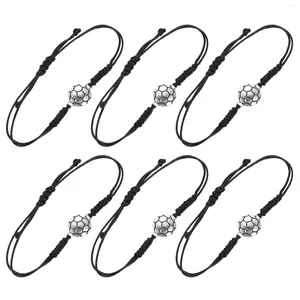 Charm Bracelets Baseball 6pcs Soccer Adjustable Football Bracelet Jewelry Cord Braided Rope With For