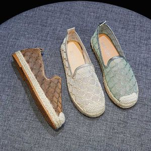Dress Shoes Flat Shoes Woman 2023 Hot Sale Slip On Espadrilles For Women Loafers Zapatos Mujer Lace Flats Women Mesh Mules Ladies Shoe J240125