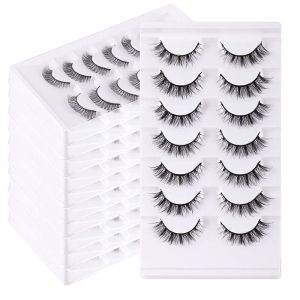 140 Par 6D Faux Mink Eyelash False Eyelashes Natural Wispy Curl Short Lash Extensions Mjuk bekväm återanvändbar smink