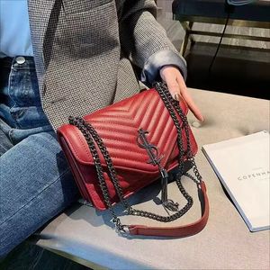 Новый стиль, маленький ароматный стиль, сумка через плечо с цепочкой на плечо, сумки-мессенджеры, модная женская сумка