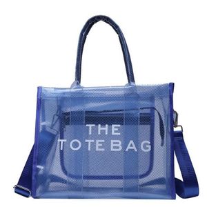 PVC Clear Large The Tote Bag Designer Casual Marc Tote Mesh Bolsa de ombro Jelly Transparent Women Bola Clutch242V