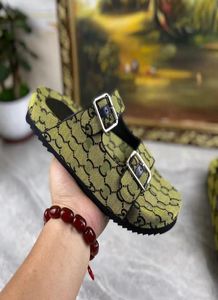 2021 latest casual canvas slippers fashion allmatch women039s slippers letter with metal buckle printing9760683