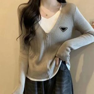 Women's Hoodie High Neck Sweatshirt mode plus storlek tröja broderad långärmad avslappnad sportkläder av hög kvalitet V-ringning Cardigan L-5XL