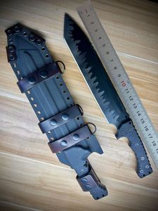 1Pcs High End Strong M31 Survival Tactical Knife Z-wear Titanium Coating Tanto Blade Black Full Tang G10 Handle Fixed Blade Straight Knives with Leather Kydex