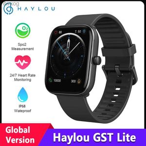Smart Watches Haylou GST Lite Smart Watch Men 1.69in Screen Smart Sleep Heart Rate SpO2 Monitoring 30 Sports Modes IP68 Waterproof Smartwatch YQ240125