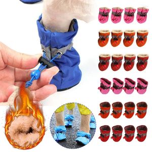 Dog Apparel 4pcs/set Waterproof Pet Shoes Anti-slip Rain Boots Footwear For Small Cats Dogs Puppy Booties