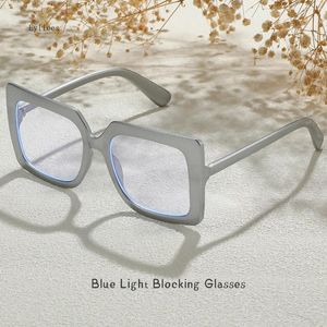 Zonnebril Oversized Vierkant Brilmontuur Vrouwen Vintage Grote Dikke Frames Brillen Vrouwelijke Mannelijke Anti Blauw Licht Telefoons Clear Lens