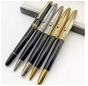 Ballpoint Pens High Quality John F. Kennedy Black Carbon Fiber Rollerball Pen Fountain Writing Office School Supplies With Jfk Seria Dhbaf