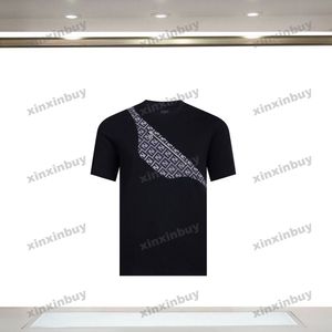xinxinbuy 2024 Men designer Tee t shirt Double letter jacquard patch zipper women orange black white blue red S-2XL