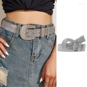 Belts Bling For Rhinestone Women Luxury Punk Belt Western Cowboy Girls