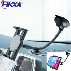 Tablet PC Stands HKXA Windshield Car Mount Truck Window Dashboard Phones Telder Cup Cup Longo para iPad 11 12.9 Pro Air Mini YQ240125