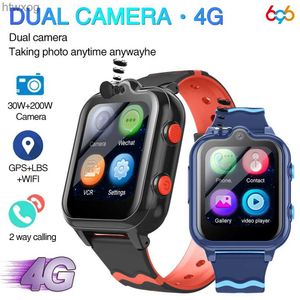 Smart Watches 4G Children's Smartwatch med GPS Positioning Kids AGPS LBS WiFi SOS Dual Camera Smart Watches Waterproof 900mAh Music Playback YQ240125