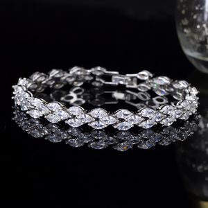 Weißes Diamant-Tennis-Armband, Designer-Frau, Party, Kupfer, rund, blau, bunt, Kristall, AAA-Zirkonia, Silber, Charm, Luxus-Armbänder, Damen-Modeschmuck, Mädchen-Geschenk