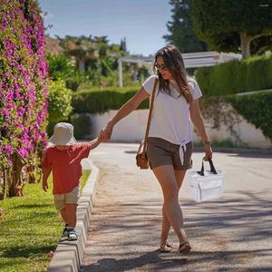 Borse portaoggetti Borsa isolante in foglio di alluminio di grande capacità Borsa portatile alla moda Picnic all'aperto Pranzo medio isolato