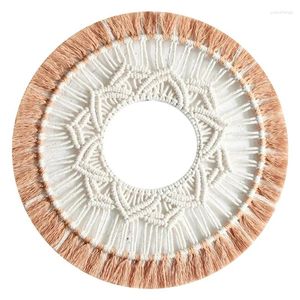 Tapeçarias boho casa decoração de parede artesanal redonda tapeçaria quarto pendurado pingentes para sala estar retalhos macrame pingente