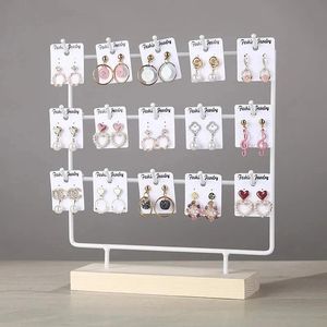 Charm Earrings Jewelry Display Stand White Hook Up Jewelry Organizer Rack Holder Activity Necklace Ring Display Stand Store Decor Gift