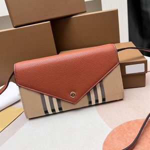 Leder Brieftasche Frauen Umhängetasche Plaid Handtasche Lappen Messenger Bags Mode karierte Nähte mit echter Ledermünze Praxis interna235l