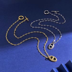 Luxus-Designer-Frauen-Gold-H-Anhänger-Halsketten-Ohrring-Armband-Schmuck-Sets Klassisch-elegante lange Halsketten mit OT-Schnalle Edelstahl Mädchen-Geschenke