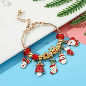 Łańcuchowa moda moda Bożego Narodzenia Święta urocza Santa Snowman DIY Bransoletka Panjia Cynk Zinc Alping Oil Jewelryl24