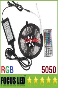 RGB Kit 5050 Led Strips Light 5M 300LEDs Flexible Led Ribbon Lights Waterproof 44Keys IR Remote Control 12V 6A Power Supply3201845