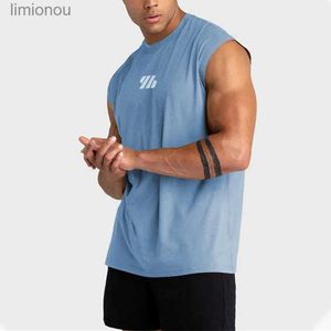 Men's Tank Tops 2022 Summer new Gym Vest Men Bodybuilding Sleeveless Sports Tank Top quick-drying mesh Fitness Running Tank Top men ClothesL240124