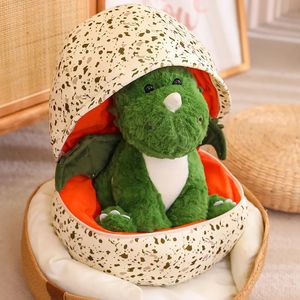 Creative dinosaur eggs turned into dinosaur plush toys creative filling cartoon dragon doll pillows baby sleep pads children's gifts 240124