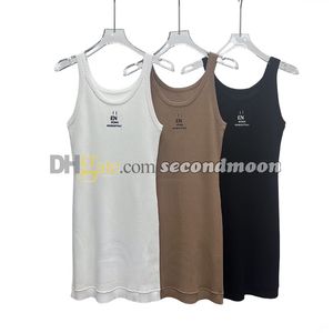 Mulheres sexy vestido apertado letras bordados bodycon vestidos u pescoço malhas vestido de verão vestidos sem mangas