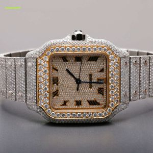 Fábrica personalizada passar teste de diamante congelado luxo vvs moissanite relógio de diamante unissex hip hop relógio de diamante totalmente congelado