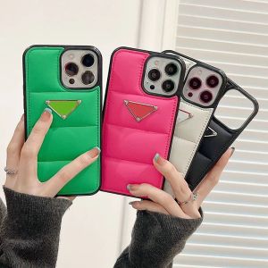 Luxury Phone Cases Triangle P Designer Pink Green Fashion Phonecase Cover for IPhone 15 15promax 15pro 14 Pro Max 13 12 11 XS Down Jacket Phones Cases Accessories