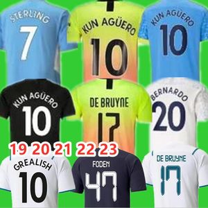 2019 2020 2021 2022 MANS CITES HOME GREALISH SOCCER Jerseys de Bruyne Foden Specialpl Ferran 19 20 22 23 23 City Away Mahrez Terling Mans Cities G.jesus Football Shirts