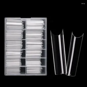 False Nails 240pcs French Nail Tips Extra Long C Curve Half Cover Clear Ballerina Coffin DIY Tools For Salon