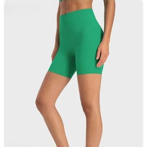 Lu Align 6 Align pollici Pantaloncini da allenamento a vita alta con cucitura interna Pantaloncini da motociclista elasticizzati morbidi e burrosi per Fitness Palestra Abbigliamento sportivo Donna Yoga Lu Lemon LL 2024