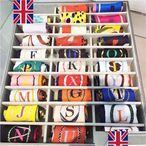 Scarves Fashion Scarves Small Ribbon Tarot 26 Letter Printed Binding Bag Twill Imitation Silk Scarf Women Headband 100X6Cm Wholesale D Dhrcw