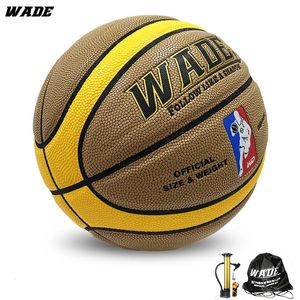 WADE Original 12 Pieces of Leather 7# Basketball for Adult Splicing Design Student Basketball for Indoor/Outdoor 240124