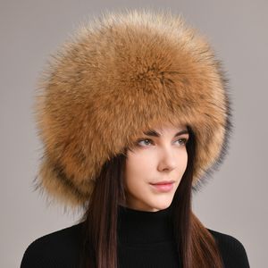 Unisex w pełni pokrytej pełnym pokrytym pelt prawdziwy lis furtu rosyjski traper Ushanka hat hat zima ciepła czapka na zewnątrz