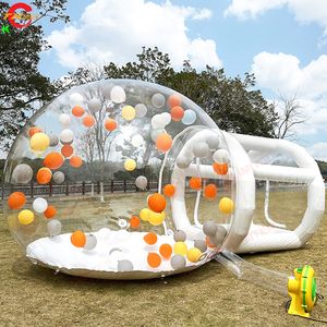4m dia bubble+1.5m tunnel Outdoor Activities Free Air Shipping Beautiful Inflatable Bubble Tent Clear Bubble Dome for Wedding Camping With Blower